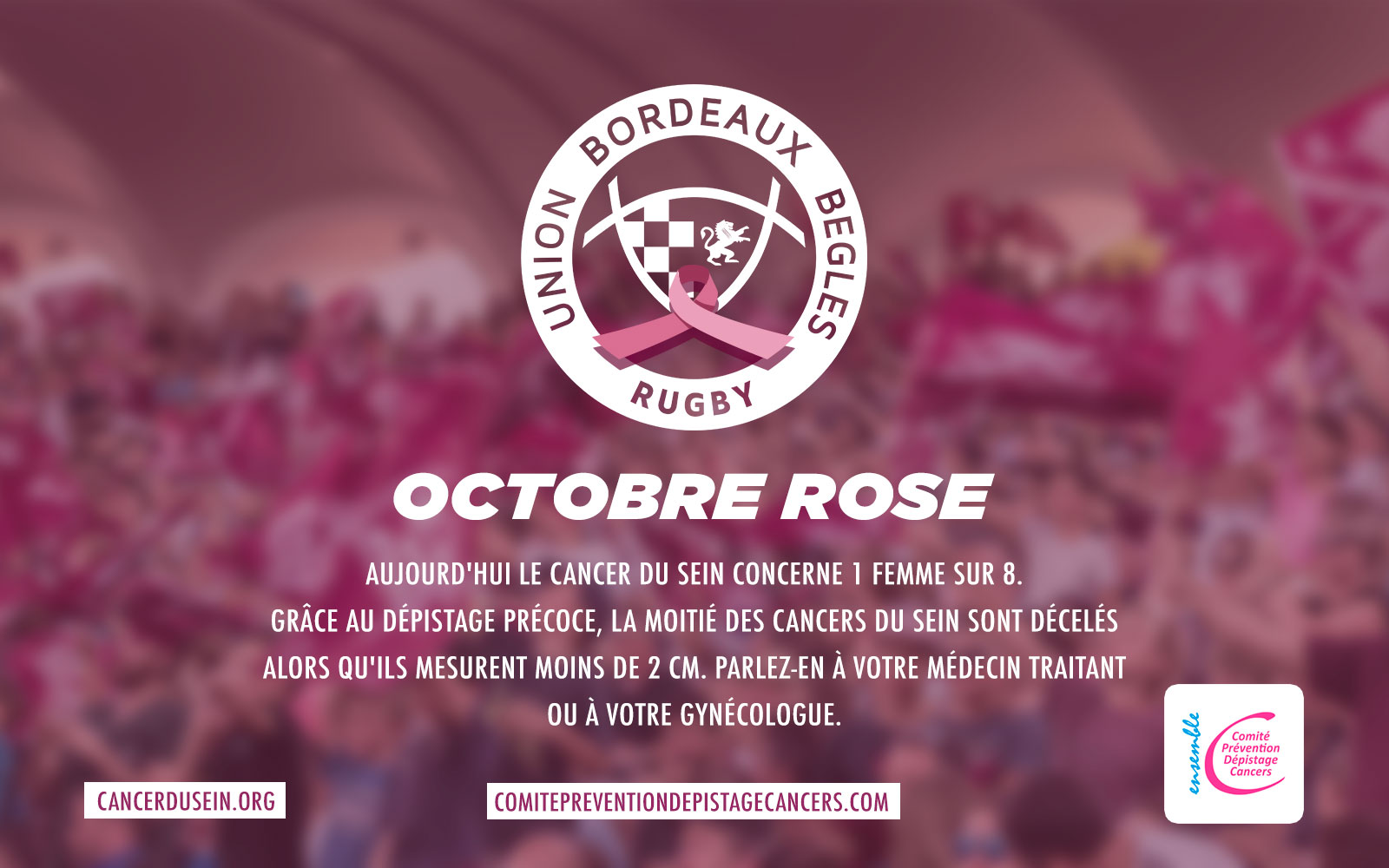 OCTOBRE ROSE et cancer du sein : un d&eacute;pistage r&eacute;gulier &agrave; partir de 30 ans